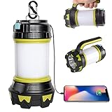 Fishing Superbright 1000 Lumen Camping Light Waterproof Emergency Light with 3600mAh Power Bank for Hiking 6 Mode LED Torch Outdoor Searchlight Tent Light flintronic Rechargeable Camping Lantern 