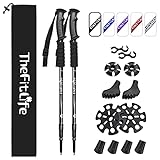 2 Pack Collapsible Aluminum Hiking Poles with COVACURE Walking Trekking Poles 