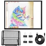 Animation Upgraded Diamond Painting Light Box Dimmable Tracing Light Board Mlife B4 LED Light Pad Kit Drawing Light Box with 4 Fasten Clips and Metal Stand Sketching 