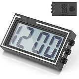 ZOZOSEP Car Dashboard Clock with Calendar Cool Ultra-thin LCD Digital Display Vehicle 