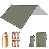 N/M 3M 118 Inch Waterproof Camping Tarp Shelter with Beach Hiking Tear-Proof Anti-UV Camouflage Camping Tent Lightweight Hammock Rain Fly Tent Tarp for Camping Picnic 