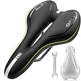 nobrands Comfortable Bike Saddle for Men and Women-Universal Comfort Brown Stud Durable PU Leather Spring Bicycle Seat 