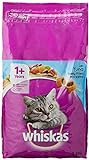 whiskas 1+ Dry Cat Food for Adult Cats with Tuna, 3 Bags