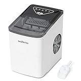 Meja Ice Maker Compact Automatic Ice Making Machine Portable Ice Cube Maker with Ice Scoop and Basket for Home Kitchen Office Bar 