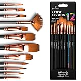 Professionals and Artists 10 Brushes in Wallet ，Ideal Paint Brush Set Perfect for Beginners nuoshen Acrylic Paint Brush Set 