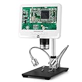 Andonstar 4.3 Inch 1080P LCD Digital USB Microscope with 10X-220X Magnification Zoom 8 LED Adjustable Light Camera Video Recorder for Phone Repair Soldering Tool Jewelry Appraisal Biologic Use 