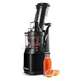 Red ROVKA Slow Masticating Juicer Extractor,3.15 Inches Wide Chute Cold Press Juicer for Easy Juice,High Juice Yield for Fruit and Vegetable 