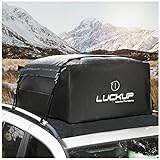 MVSYO 21 Cubic Feet Car Roof Bag/Rooftop Cargo Carrier for All Vechicles SUV Cars with-Out Racks 1 Large Anti-Slip Mat + 6 Reinforced Straps + 1 Storage Bag Waterproof Soft-Shell Top Luggage Bag 