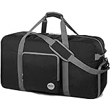 YUKABAN Foldable Travel Duffel Bag Luggage Sports Gym Water Resistant Oxford Pink 
