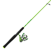 Zebco Splash Spinning Reel and Fishing Rod Combo, 6-Foot 2-Piece Fishing Pole, Green