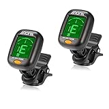 Clip On Tuner for Guitar/Bass/Violin/ukulele,Auto Power Off/One Button Operation/AT-01A/2 Set Meeland Guitar tuner 2 PACK 