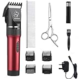 Professional Low Noise pet Grooming Clippers PIXNOR Dog Clippers Cordless Rechargeable Pet Clipper Kit for Dog Cat 