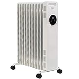 7 Fin, Standard Portable Electric Heater with Adjustable Temperature Control with Safety Cut Off Capsize Switch Over Heat Protection LIVIVO Black Oil Filled Radiator 