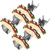 Premium Stainless Steel Taco Stand with Detachable Cup Oven and Dishwasher Safe Sunnyac Taco Holder 2, Type1 Each Perfect to Hold 3 Hard and Soft Shell Burritos 