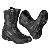 PROFIRST Waterproof Motorbike Boots Motorcycle Armoured Short Ankle Shoes Crash Protection Protective Comfortable Racing Touring Sports Safety UK 7 Full Black EU 41 