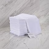 Towelogy® Cotton Washcloths 600GSM Face Towels Flannels Soft Muslin Cloths Machine Washable 30cmx30cm Bright White 600gsm, Pack Of 6 