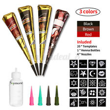 Henna Cones Natural Herbal Paste Temporary Tattoo Ink Kit Freehand DIY Body