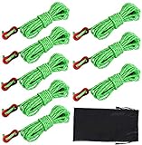 Windproof Tent Guide Rope with Aluminum nuosen 6 Pcs Reflective Cord Guy Line 